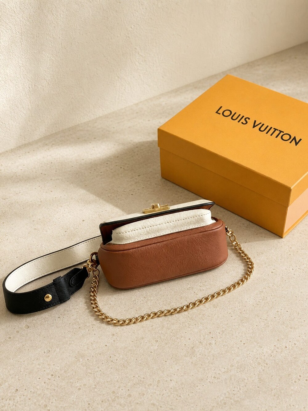 Louis Vuitton Lockme Tender Brown Grained Leather Shoulder Bag - Picture 7 of 7